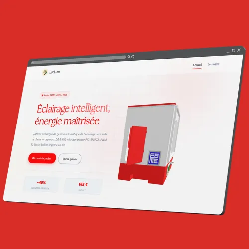 Site vitrine EcoLum — système d'éclairage intelligent