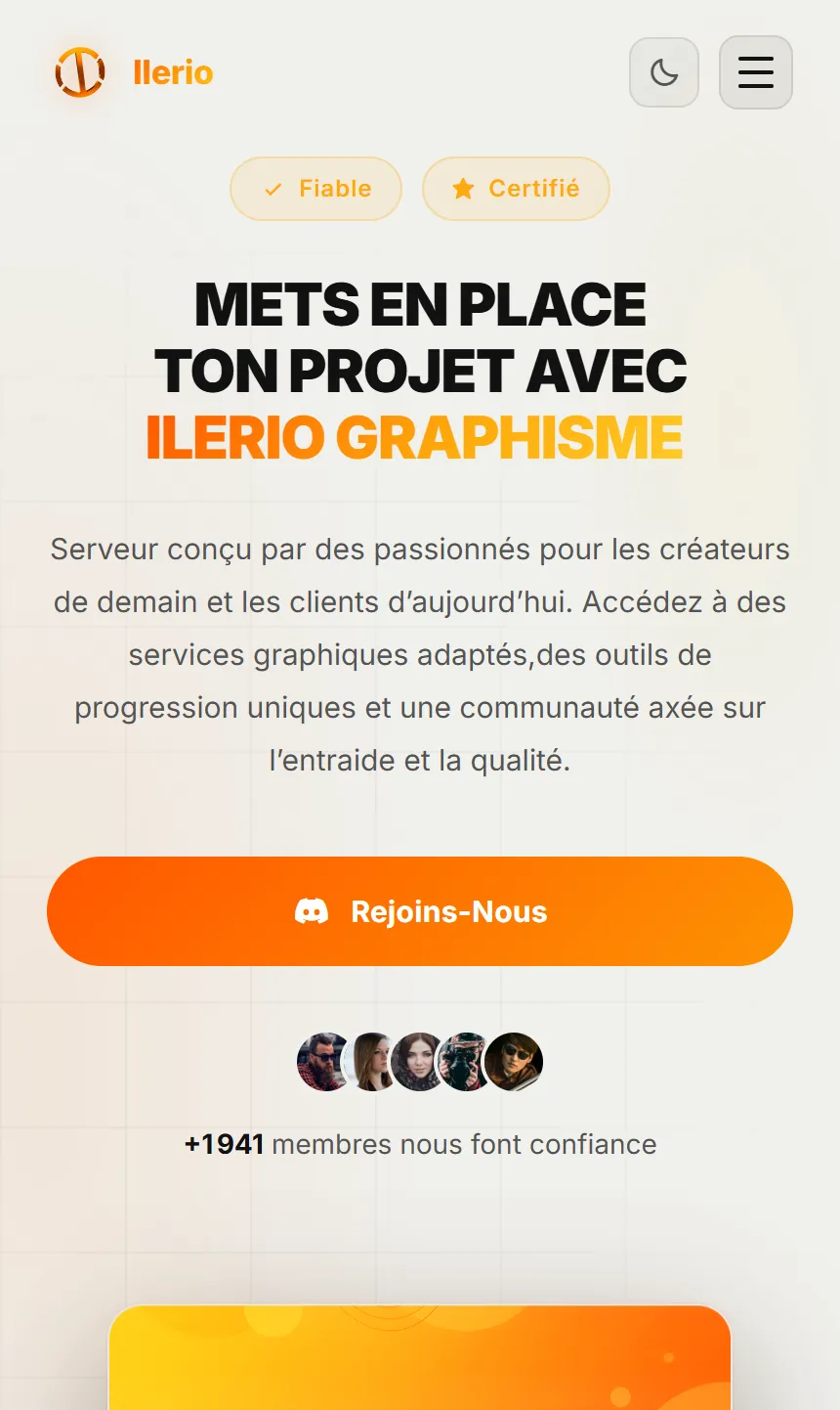 Site vitrine Ilerio, création web épurée et branding par ShiftyX
